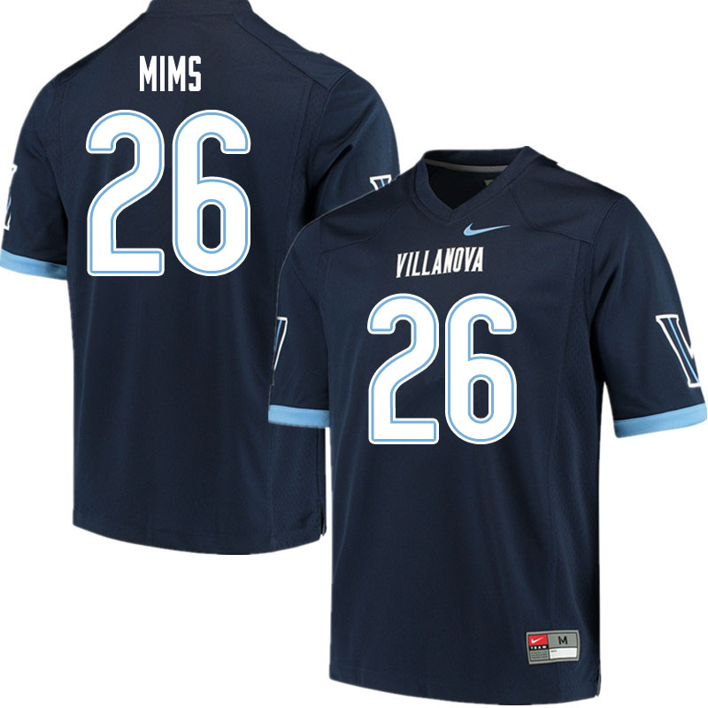 Men #26 Tyrell Mims Villanova Wildcats College Football Jerseys Sale-Navy